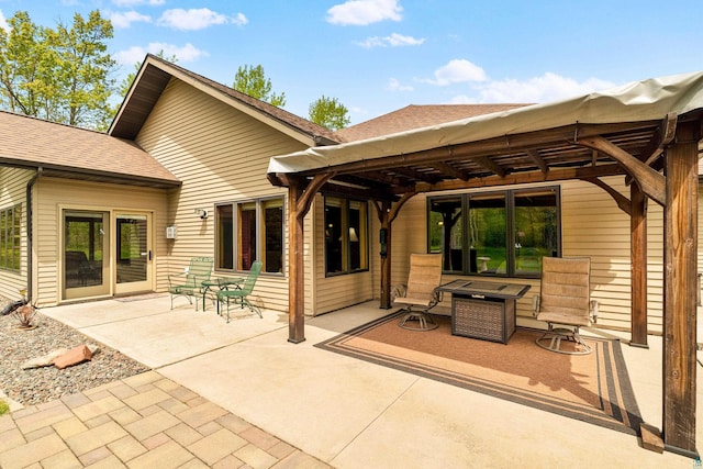 5036 Silver Leaf St, Hermantown, MN 55811 - back of house with a patio, a shingled roof, and outdoor dining area
