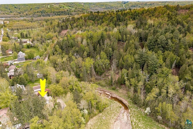 13107 W 9th St, Duluth, MN 55808 - aerial view of property's location featuring a heavily wooded area