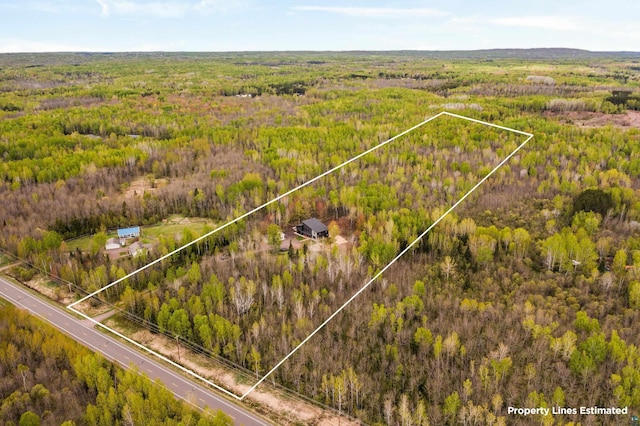 2413 Lismore Rd, Duluth, MN 55804 - aerial view of property and surrounding area with a forest and property boundaries highlighted