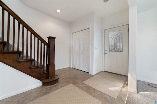 601 N 22nd Ave W, Duluth, MN 55806 - tiled foyer entrance with stairs, recessed lighting, and baseboards