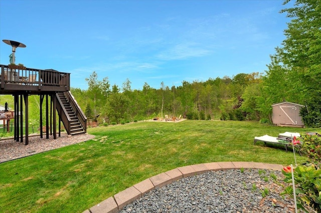 1505 Coachlight Crk, Proctor, MN 55810 - view of green lawn with a deck and stairway