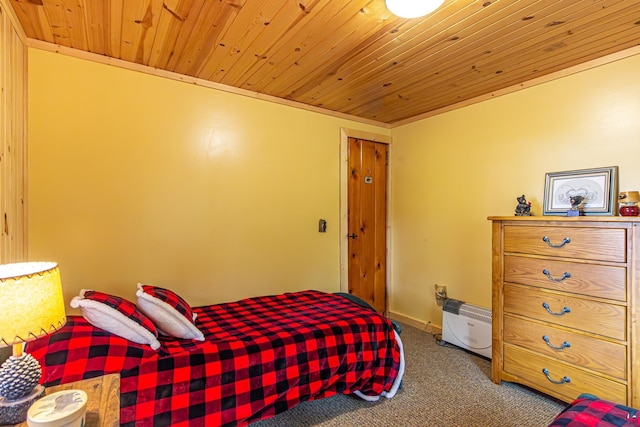 3984 Stocking Point Dr, Ely, MN 55731 - bedroom featuring wood ceiling and carpet