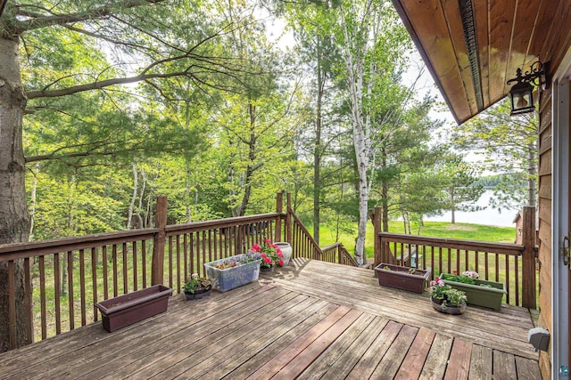 3984 Stocking Point Dr, Ely, MN 55731 - wooden terrace with a water view