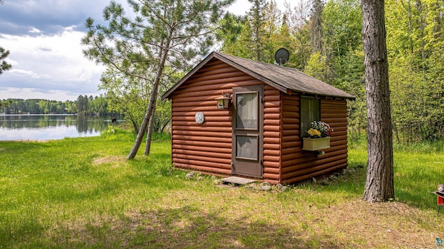 3984 Stocking Point Dr, Ely, MN 55731 - view of shed with a water view and a forest view