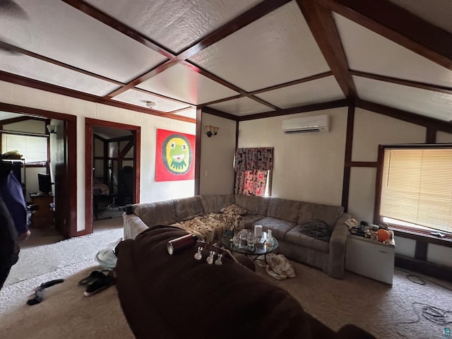 1601 W 4th Ave, International Falls, MN 56649 - living room with carpet floors and an AC wall unit