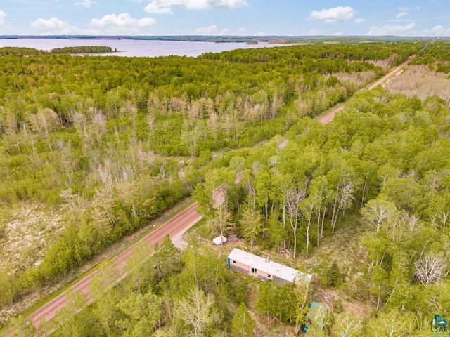 4605 Mccomber Rd, Duluth, MN 55803 - drone / aerial view of a heavily wooded area and a large body of water