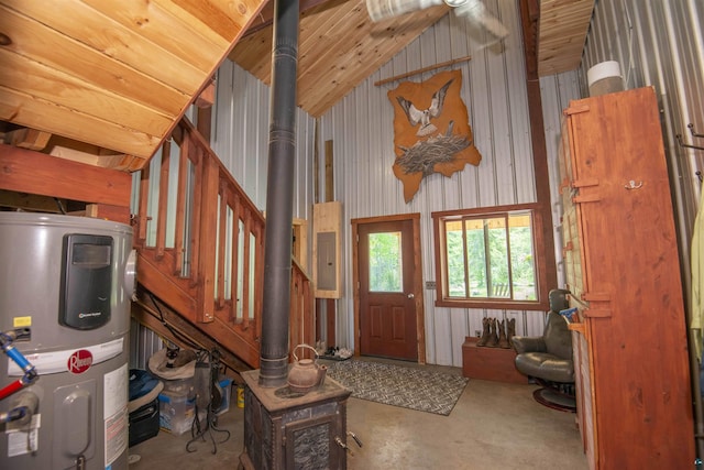 72 Sled Dog Trl, Hovland, MN 55604 - foyer entrance with heat pump water heater, concrete flooring, and electric panel