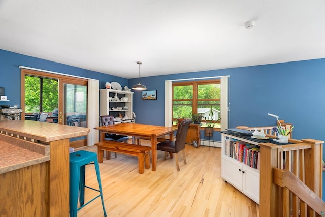 4409 Cedarway Rd, Duluth, MN 55810 - dining space with light wood-style flooring and baseboard heating