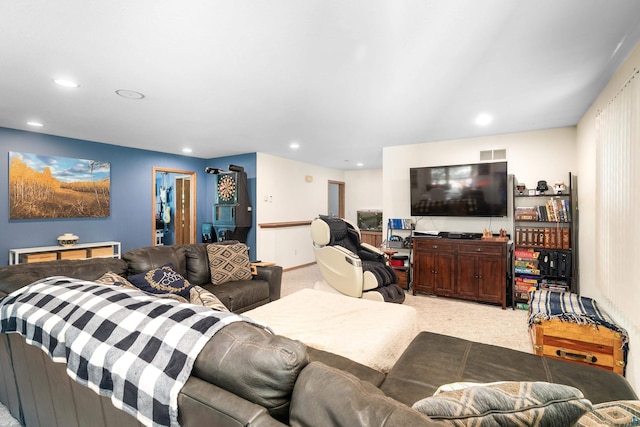 4409 Cedarway Rd, Duluth, MN 55810 - living room featuring carpet and recessed lighting