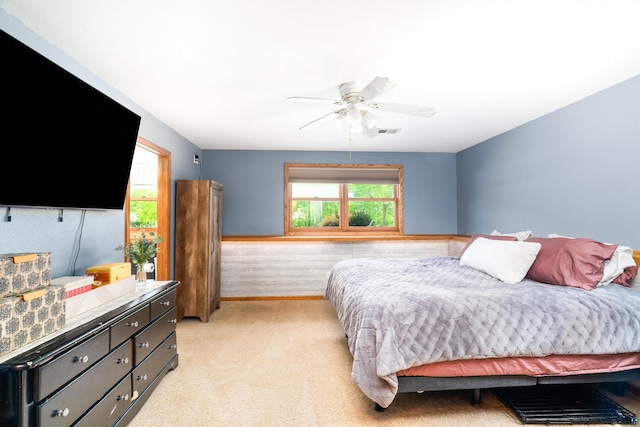 4409 Cedarway Rd, Duluth, MN 55810 - bedroom with light carpet and ceiling fan
