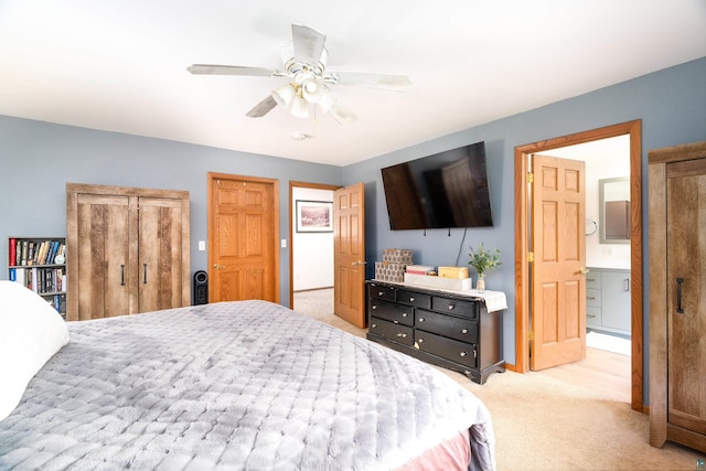 4409 Cedarway Rd, Duluth, MN 55810 - bedroom featuring light carpet and ceiling fan
