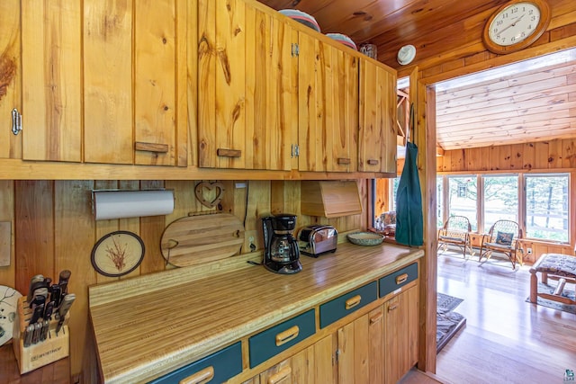 3666 Mackie Rd, Ely, MN 55731 - kitchen with wooden walls and wood finished floors