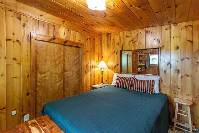 3666 Mackie Rd, Ely, MN 55731 - bedroom featuring wood walls and wooden ceiling