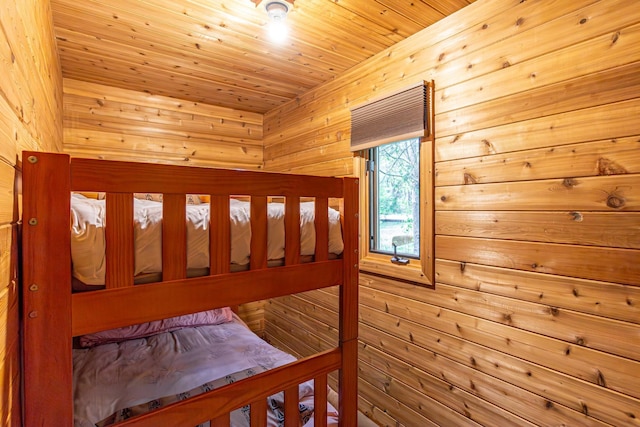 3666 Mackie Rd, Ely, MN 55731 - bedroom featuring wooden walls, a sauna, and wooden ceiling