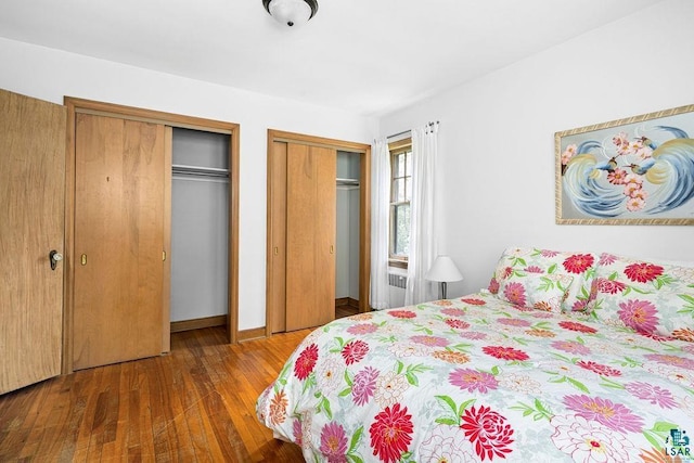 3319 E Superior St, Duluth, MN 55804 - bedroom with multiple closets, wood finished floors, and baseboards