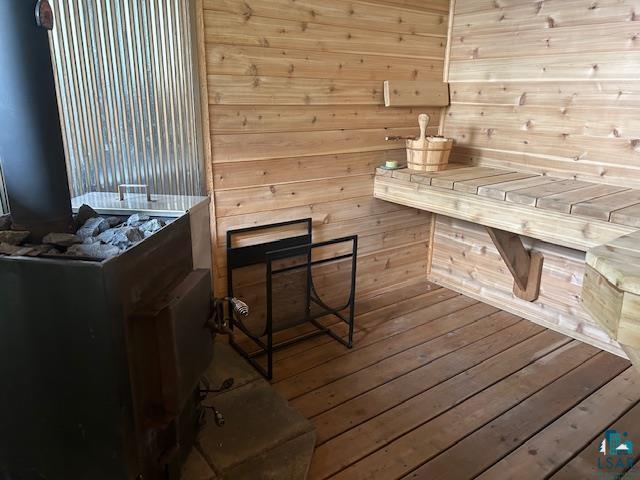 13321 Lodge Rd, Ely, MN 55731 - relaxing sauna featuring wood walls and wood-type flooring