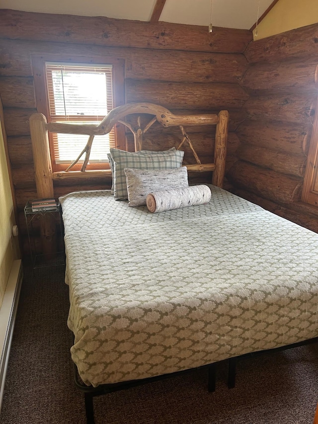 13321 Lodge Rd, Ely, MN 55731 - bedroom featuring rustic walls and carpet