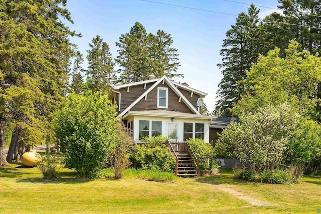 244 E 3rd St, Knife River, MN 55609 - view of front of property featuring a front yard and stairway