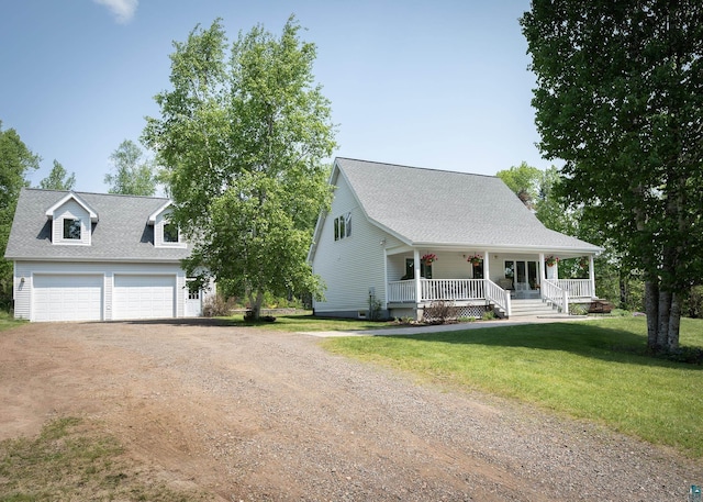 6220 N Tischer Rd, Duluth, MN 55804 - cape cod home featuring driveway, a porch, a front lawn, and roof with shingles
