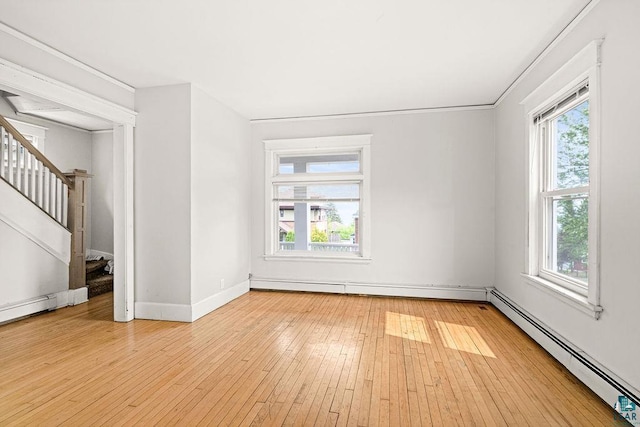 1901 E 5th St, Duluth, MN 55812 - spare room featuring baseboard heating, plenty of natural light, and stairway