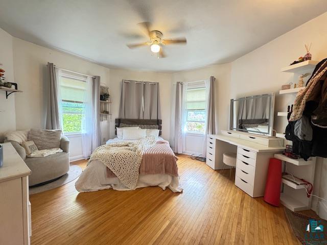 17 S 57th Ave E, Duluth, MN 55804 - bedroom with multiple windows, light wood-type flooring, and ceiling fan