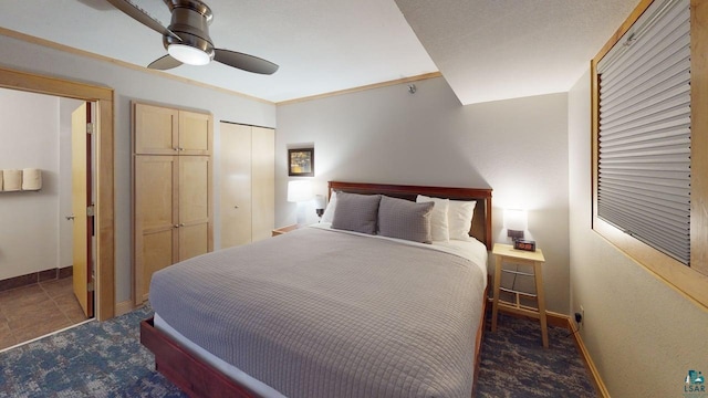 21 E Wisconsin St Unit 302, Grand Marais, MN 55604 - bedroom with baseboards, ceiling fan, and a closet