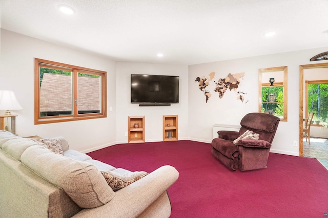 1682 Old N Shore Rd, Duluth, MN 55804 - carpeted living area with recessed lighting and baseboards