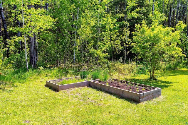 1682 Old N Shore Rd, Duluth, MN 55804 - view of green lawn featuring a garden and a view of trees