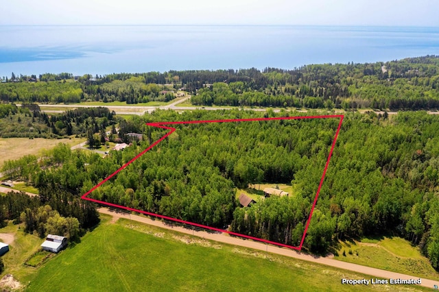 1682 Old N Shore Rd, Duluth, MN 55804 - view of property location with property boundaries highlighted and a heavily wooded area