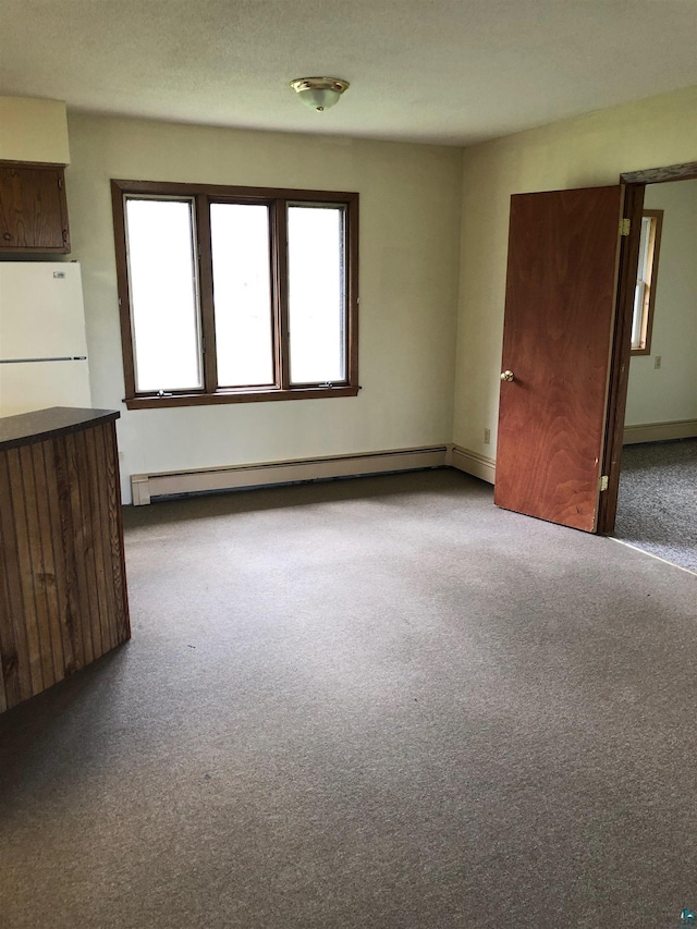 6509 Broadway St, Finlayson, MN 55735 - unfurnished living room with carpet and a baseboard heating unit