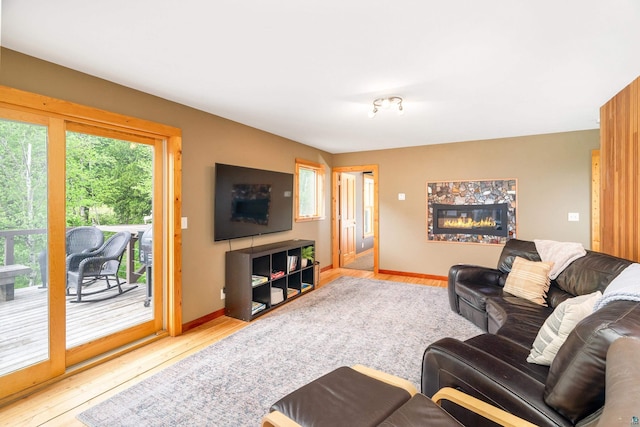 15 Big Cedar Trl, Lutsen, MN 55612 - living area with wood finished floors and baseboards