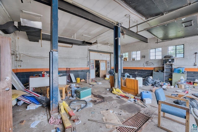 421 Main St S, Aurora, MN 55705 - miscellaneous room with concrete block wall