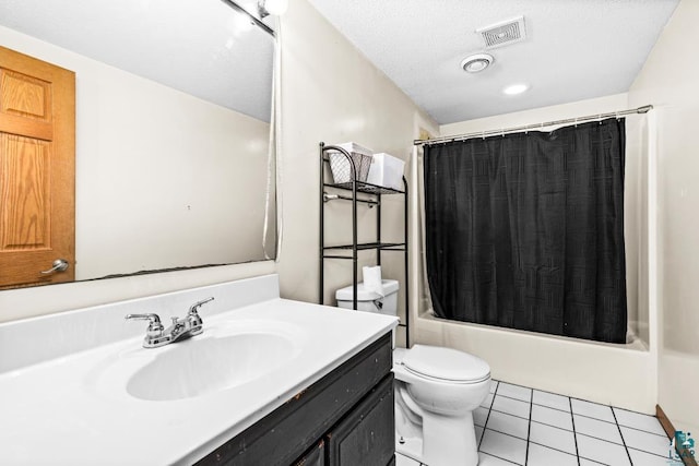 1464 Heather Ln, Cromwell, MN 55726 - bathroom with vanity, tile patterned flooring, and shower / bath combo with shower curtain