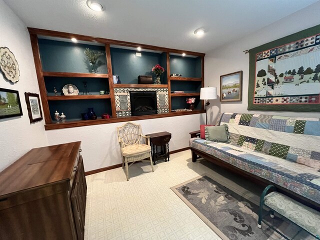 4384 Ugstad Rd, Hermantown, MN 55811 - carpeted living room with a fireplace