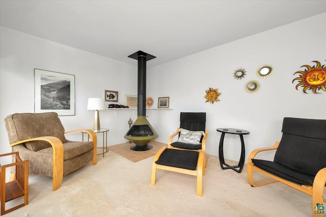 4284 Turner Rd, Duluth, MN 55803 - sitting room with carpet and a wood stove