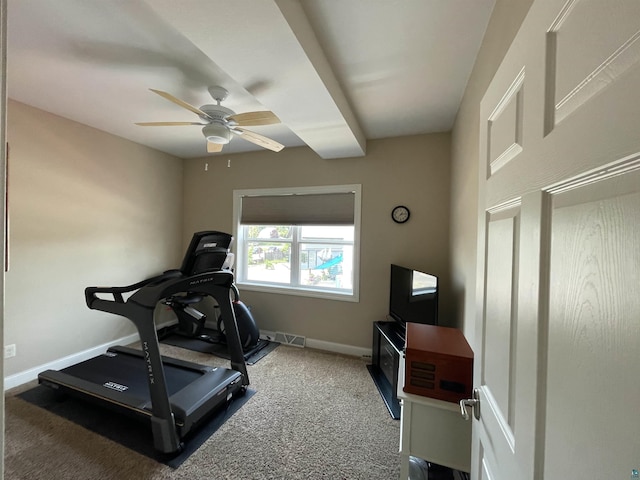 126 W Bayfield St Unit 204, Washburn, WI 54891 - workout area featuring ceiling fan and carpet
