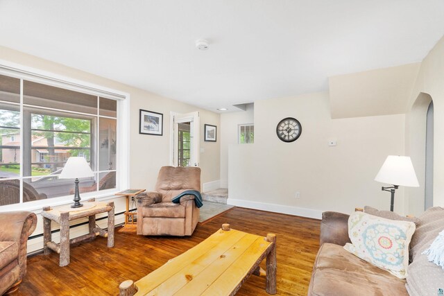 324 W Wabasha St, Duluth, MN 55803 - living room with wood finished floors and arched walkways