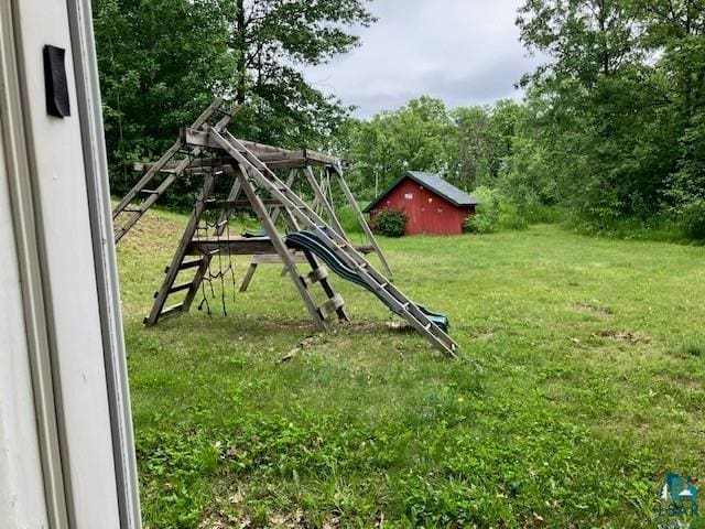 34358 State Highway 18, Finlayson, MN 55735 - view of jungle gym with a yard