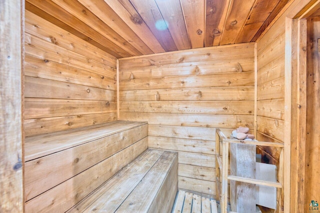305 W Central Ave, Aurora, MN 55705 - relaxing sauna / steam room with wood ceiling and wood walls