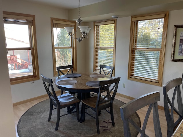 34 N 2nd St Unit 2, Bayfield, WI 54814 - dining space with a chandelier and baseboards