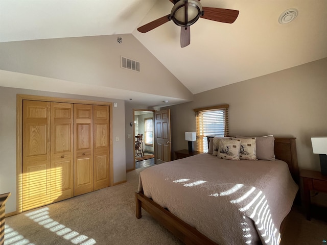 36 N 2nd St Unit 6, Bayfield, WI 54814 - carpeted bedroom with high vaulted ceiling and ceiling fan