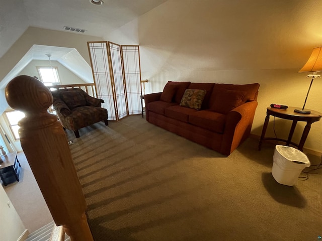 36 N 2nd St Unit 6, Bayfield, WI 54814 - carpeted living room featuring lofted ceiling