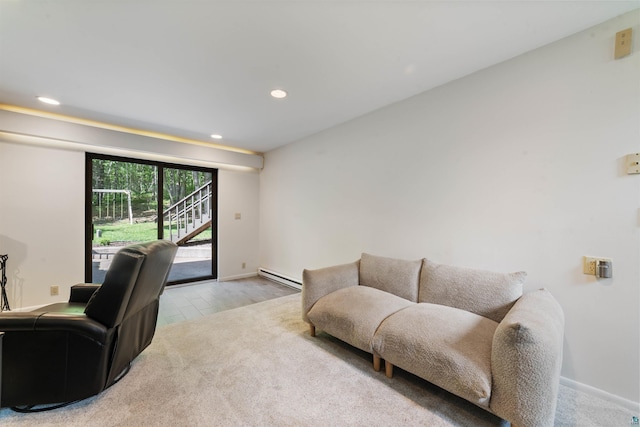 4921 W Pioneer Rd, Duluth, MN 55803 - home office featuring baseboard heating, carpet, and recessed lighting