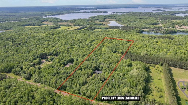 4921 W Pioneer Rd, Duluth, MN 55803 - aerial view of property's location featuring a large body of water and property parcel outlined