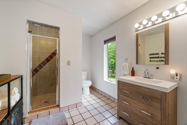 4921 W Pioneer Rd, Duluth, MN 55803 - full bath with vanity, a stall shower, and tile patterned flooring