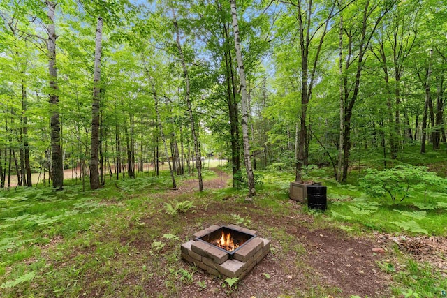 4921 W Pioneer Rd, Duluth, MN 55803 - view of yard with a fire pit