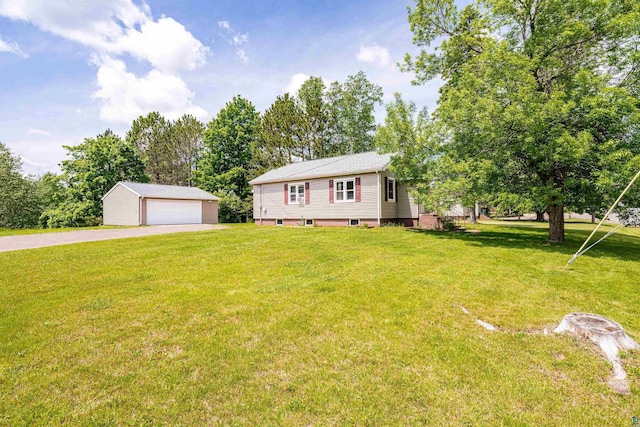 1707 Swan Lake Rd, Duluth, MN 55811 - view of front of property featuring an outbuilding, a detached garage, and a front lawn