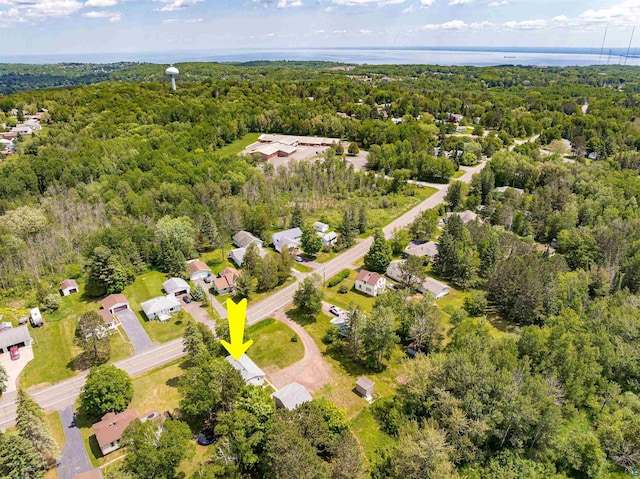 1707 Swan Lake Rd, Duluth, MN 55811 - aerial view of residential area with a heavily wooded area and a nearby body of water