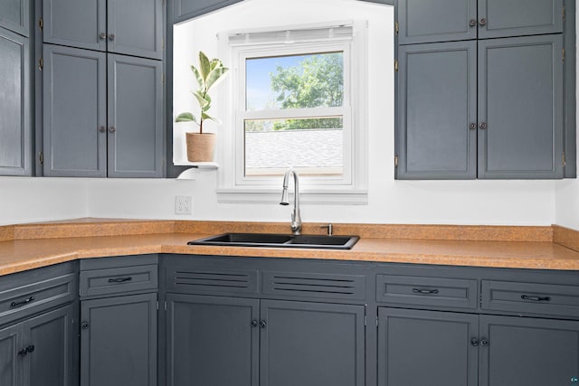 1707 Swan Lake Rd, Duluth, MN 55811 - kitchen with light countertops and gray cabinets