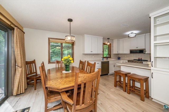 1819 Yosemite Ave, Duluth, MN 55811 - dining area with light wood-style flooring and a textured ceiling